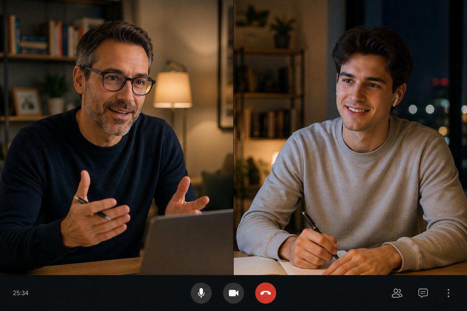 A coaching video call between mentor and member
